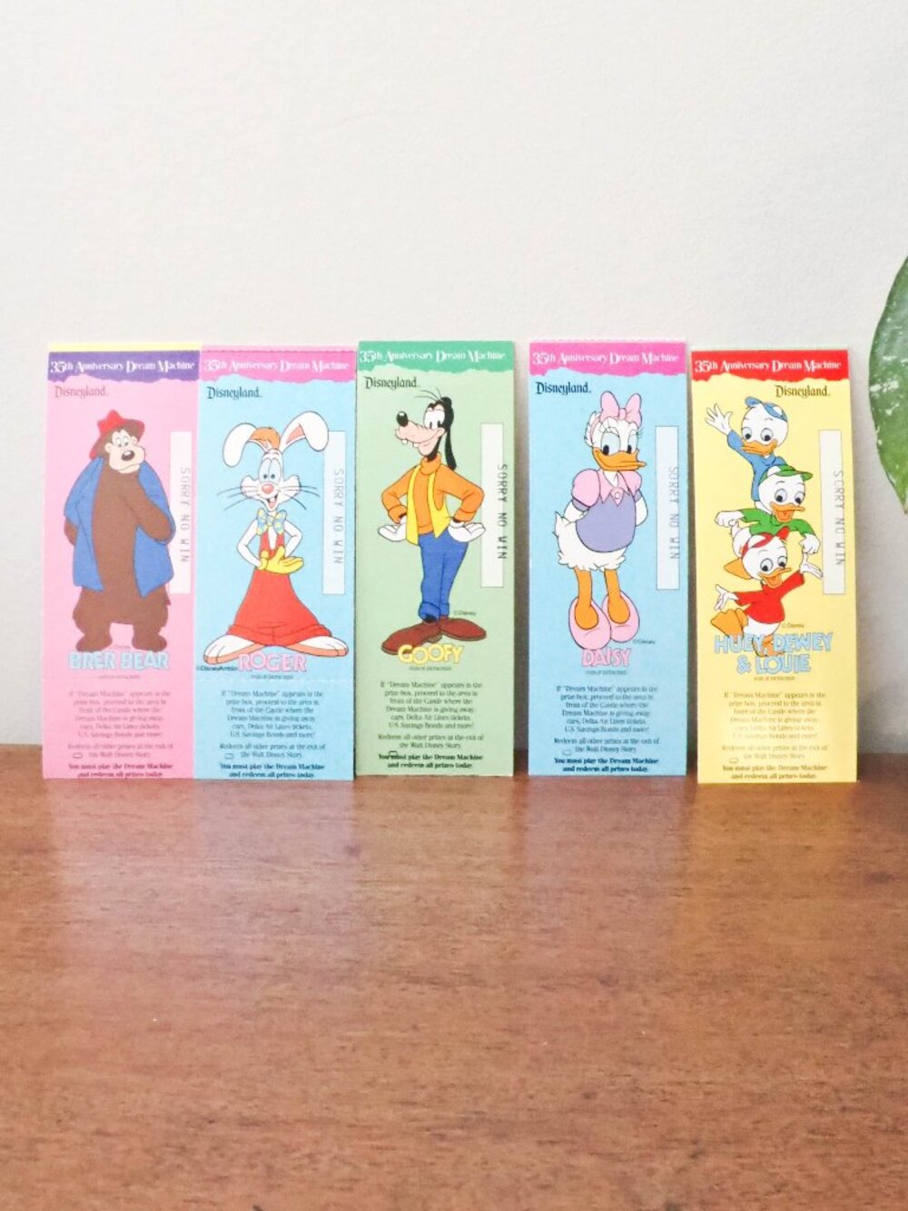 Vtg Disneyland Dream Machine Ticket 1990 - Set of 5 - Vintage Disney Souvenir